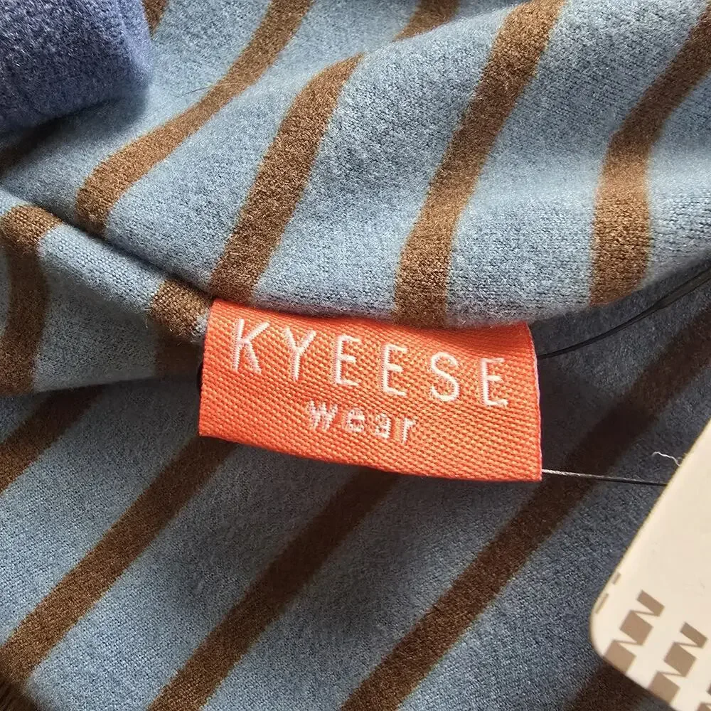 Kyeese Wear Dog Shirt XXL Blue Brown Striped Raglan Pet Tee NWT
